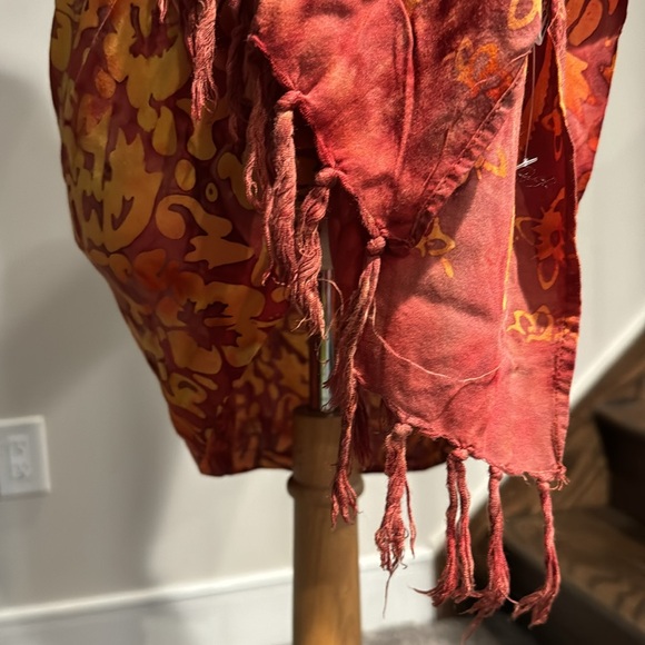 Tangerine Temple Tropical Cover Up Wrap Sarong - Picture 9 of 12